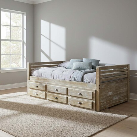 CAMA MARINERA MADERA NATURAL-BEIGE MONTAUK