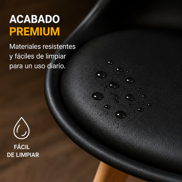 Silla Comedor ComboHome Tulip Eames Pack X2 Negro 1