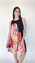 Vestido Orantis Negro estampado