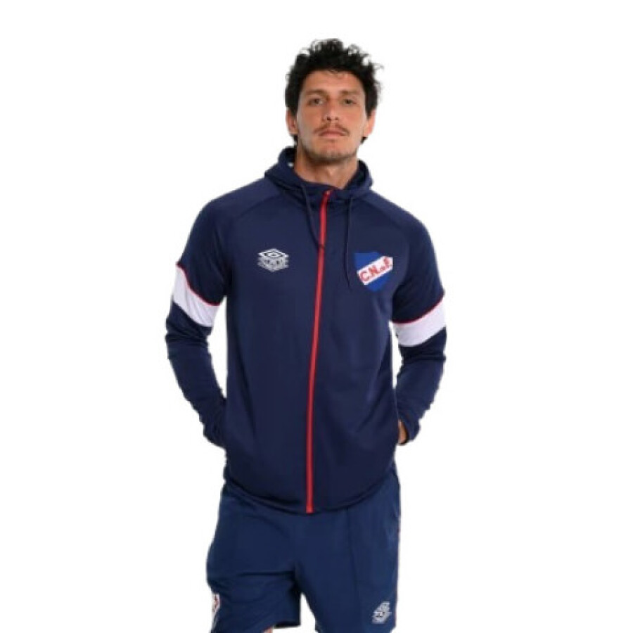 Campera de Hombre Training FZ Hoodie Nacional Azul Marino - Rojo - Blanco