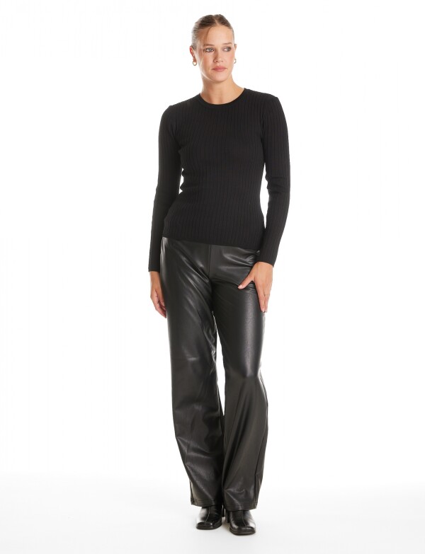 Buzo Punto Rib NEGRO