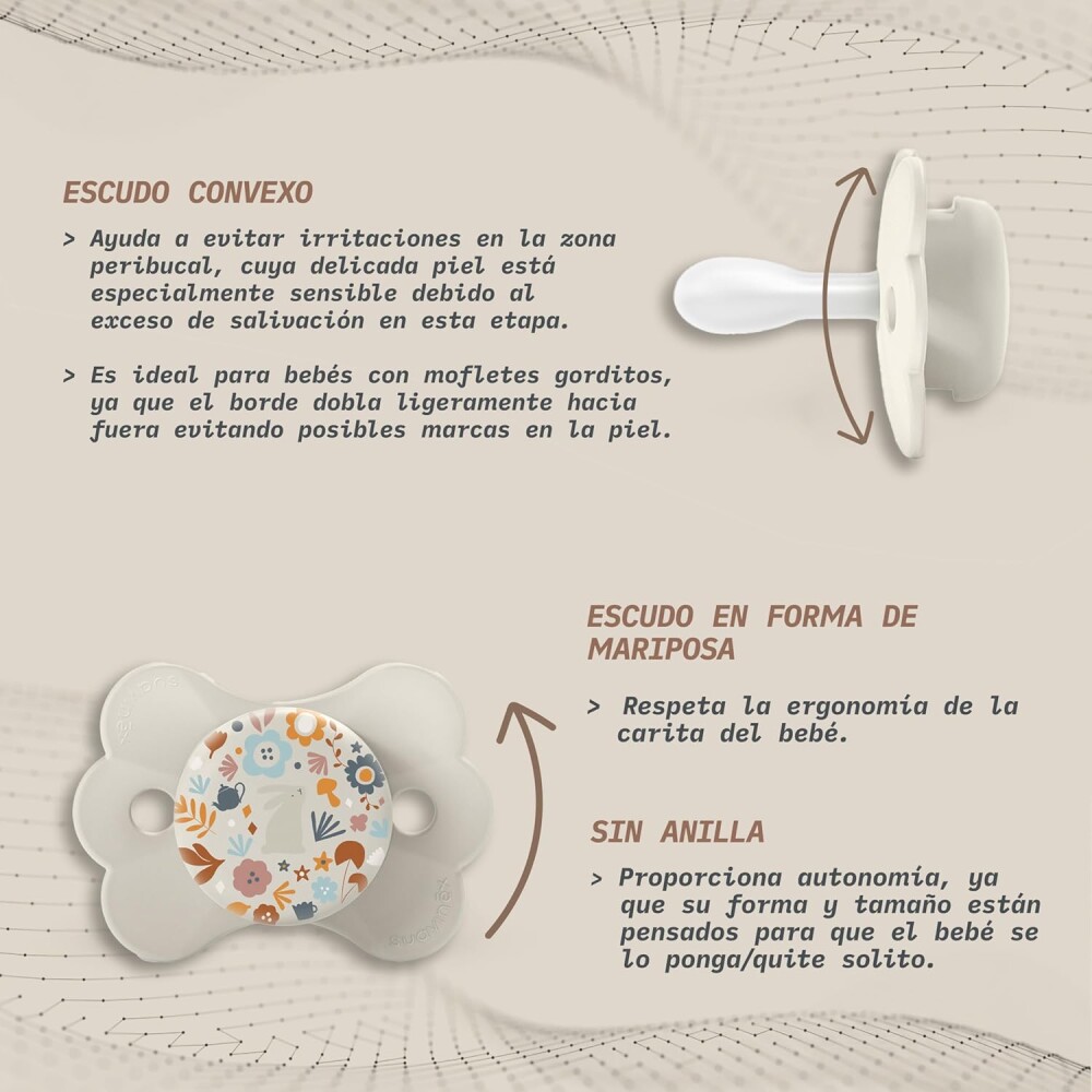 Set x2 chupete wonder 0-6 meses fisio beige