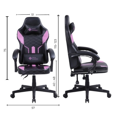 SILLA GAMER SHOT- HAVOC COLOR ROSA Y NEGRO 001