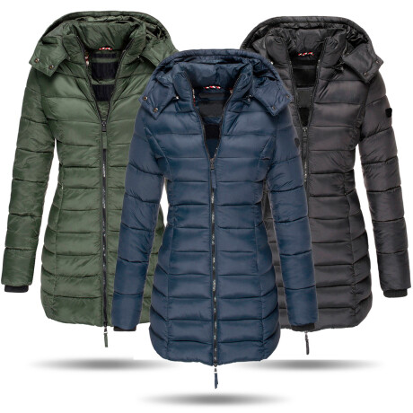 Campera Parka Uzspace Impermermeable Con Capucha Dama Azul