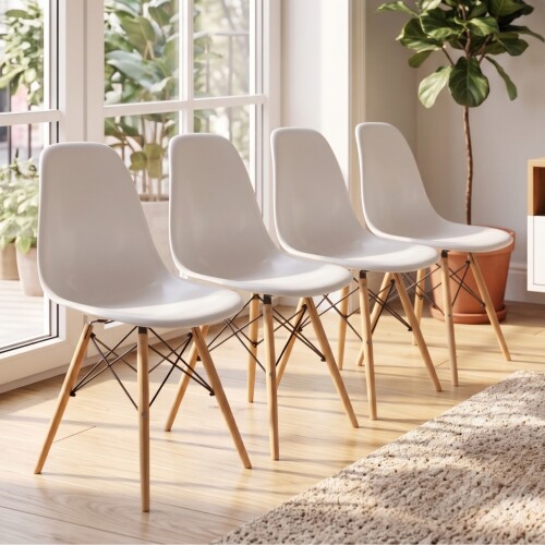 Silla Eames Pack 4 Unidades Calidad Premium Blanco