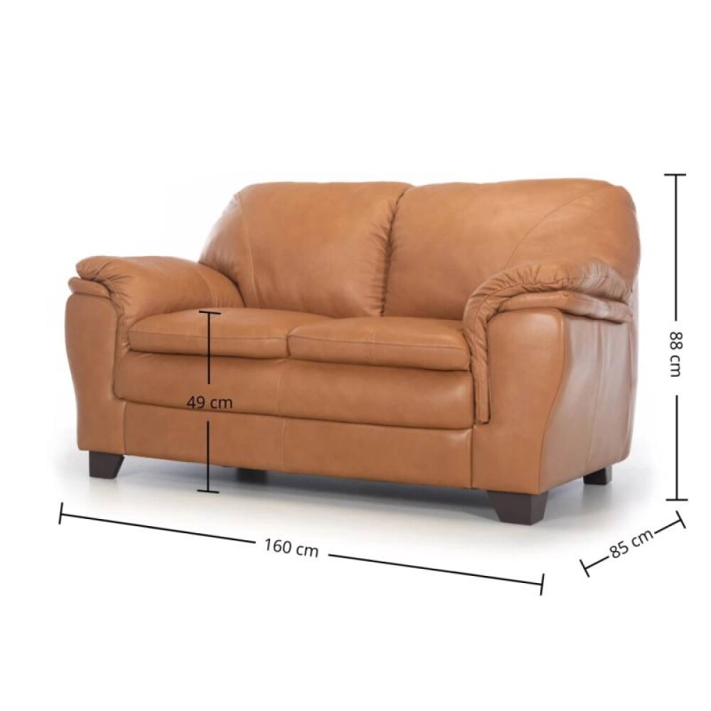 Sillón 100% Cuero - 2 Cuerpos - Monza Camel