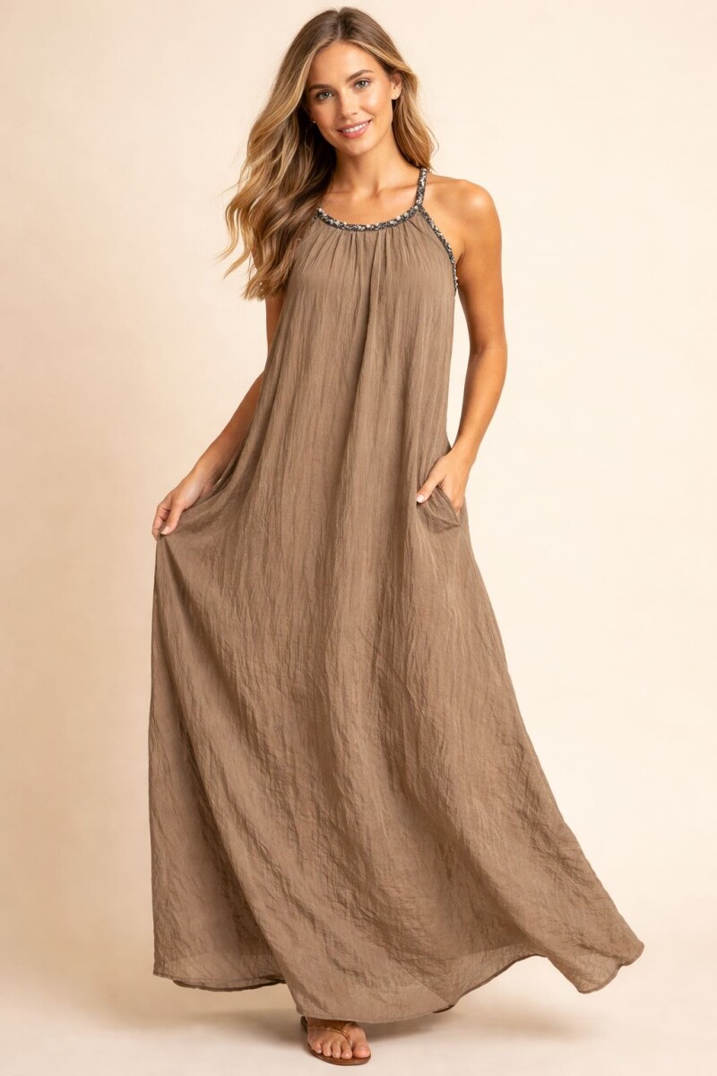 VESTIDO MAXINE - Visón 