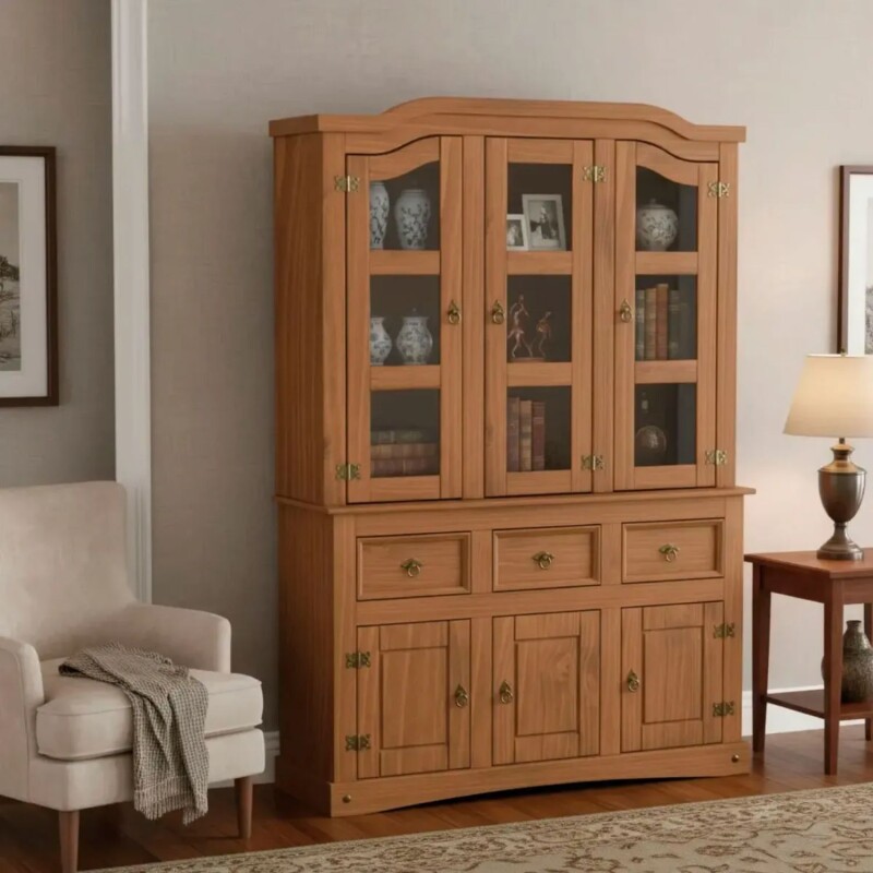 Cristalero Armario Lumax Aparador 6 Puertas y 3 Cajones madera maciza Cristalero Armario Lumax Aparador 6 Puertas y 3 Cajones madera maciza