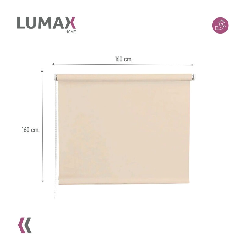Cortina Roller Blackout Lumax 140 X 160 Cm Colores Beige