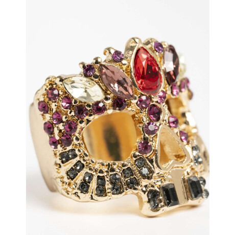 Anillo Calavera Halloween Combinacion Multicolor