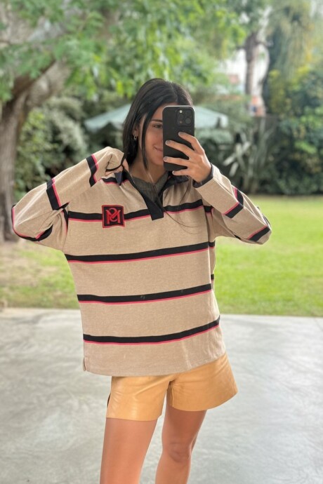 Tercer Tiempo Sweater Beige / Fucsia