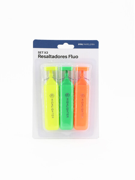 RESALTADORES FLUO 3 PCS MULTICOLOR
