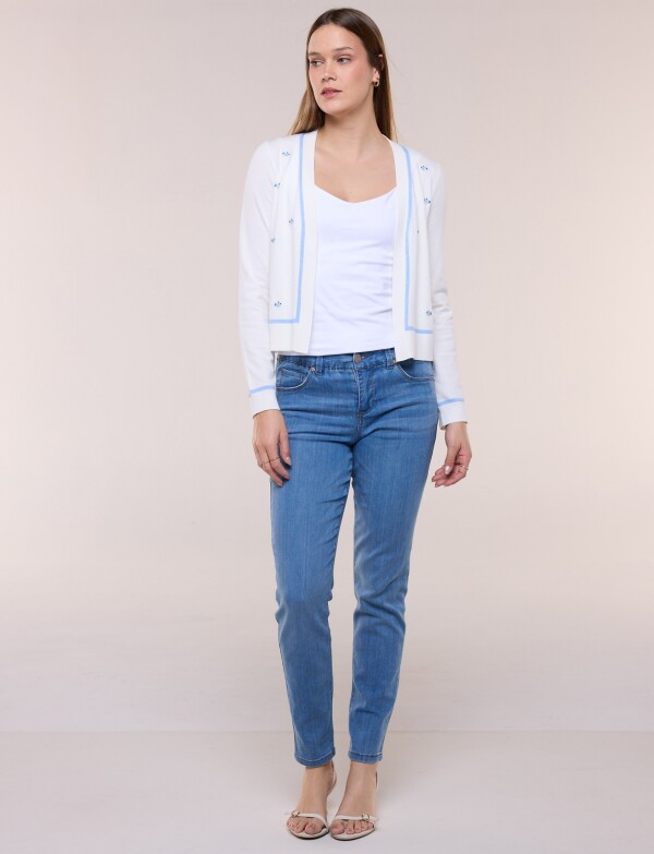 Cardigan Bordados Florales BLANCO/MULTI