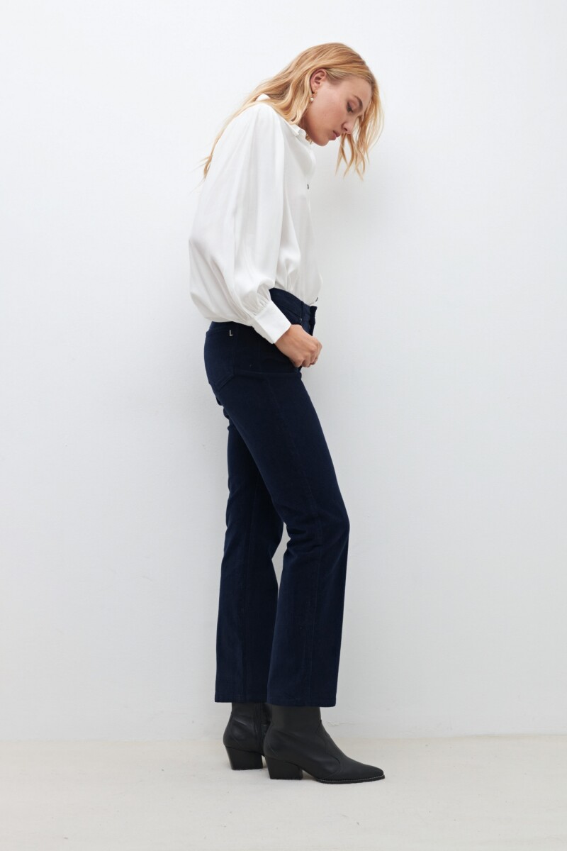 Pantalón recto Alba de pana azul marino