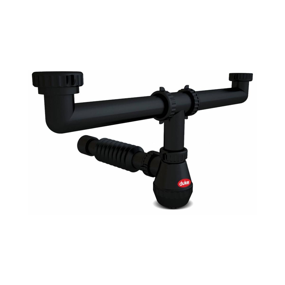 Sifon Dos Vias Flexible C/botella Negro Duke 