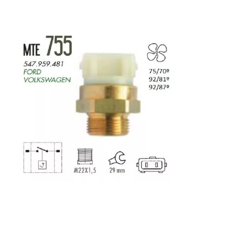 BULBO DE ELECTRO GOL G2 / G3 / G4 - 95/09 / LOGUS SIN AIRE (2 PATAS) 75/70 Bulbo De Electro Gol G2 / G3 / G4 - 95/09 / Logus Sin Aire (2 Patas) 75/70