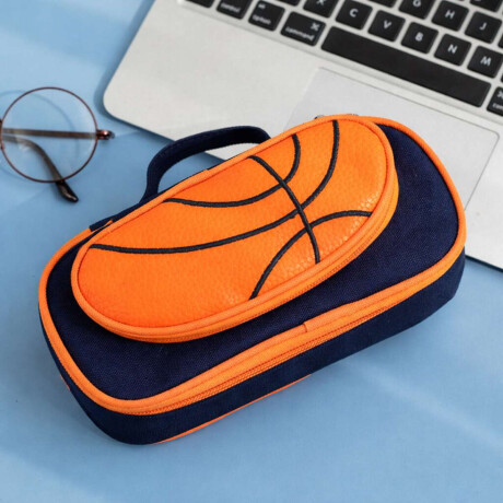 Cartuchera deportes con compartimentos 21x10x7cm Basket Azul