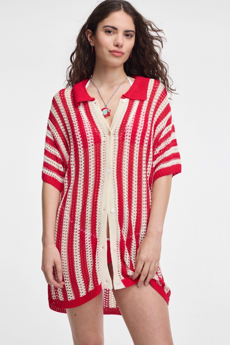 Camisa Aitana - Rojo/Blanco 