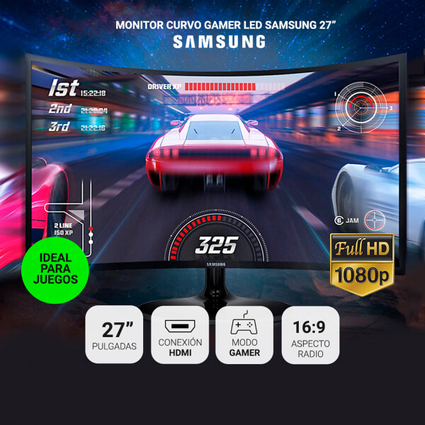 Monitor Samsung Essential 27 Curvo C27f390fh Fhd 60hz MONITOR SAMSUNG ESSENTIAL CURVO 27" F390