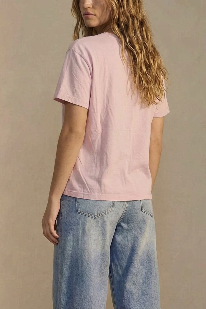 Remera Algodón Lavado Rosa