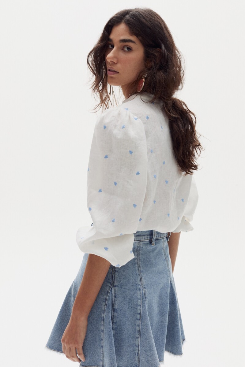 Camisa Gaia en Lino Tiny Sky Hearts