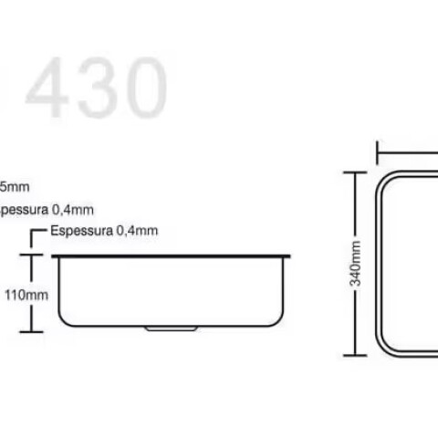 Pileta simple acero inox embutir 40x34x17 Forminox Pileta Simple Acero Inox Embutir 40x34x17 Forminox