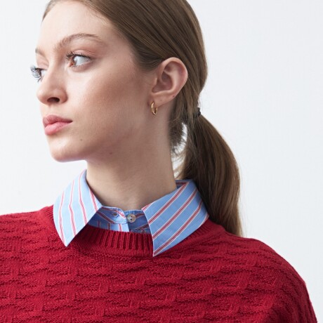 SWEATER DAMASO Rojo Oscuro