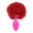 Plug Anal Pompon Conejita Consolador Estimulador Talle L Color Variante Rojo rosa