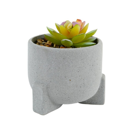 Planta artificial con maceta de hormigon Planta artificial con maceta de hormigon