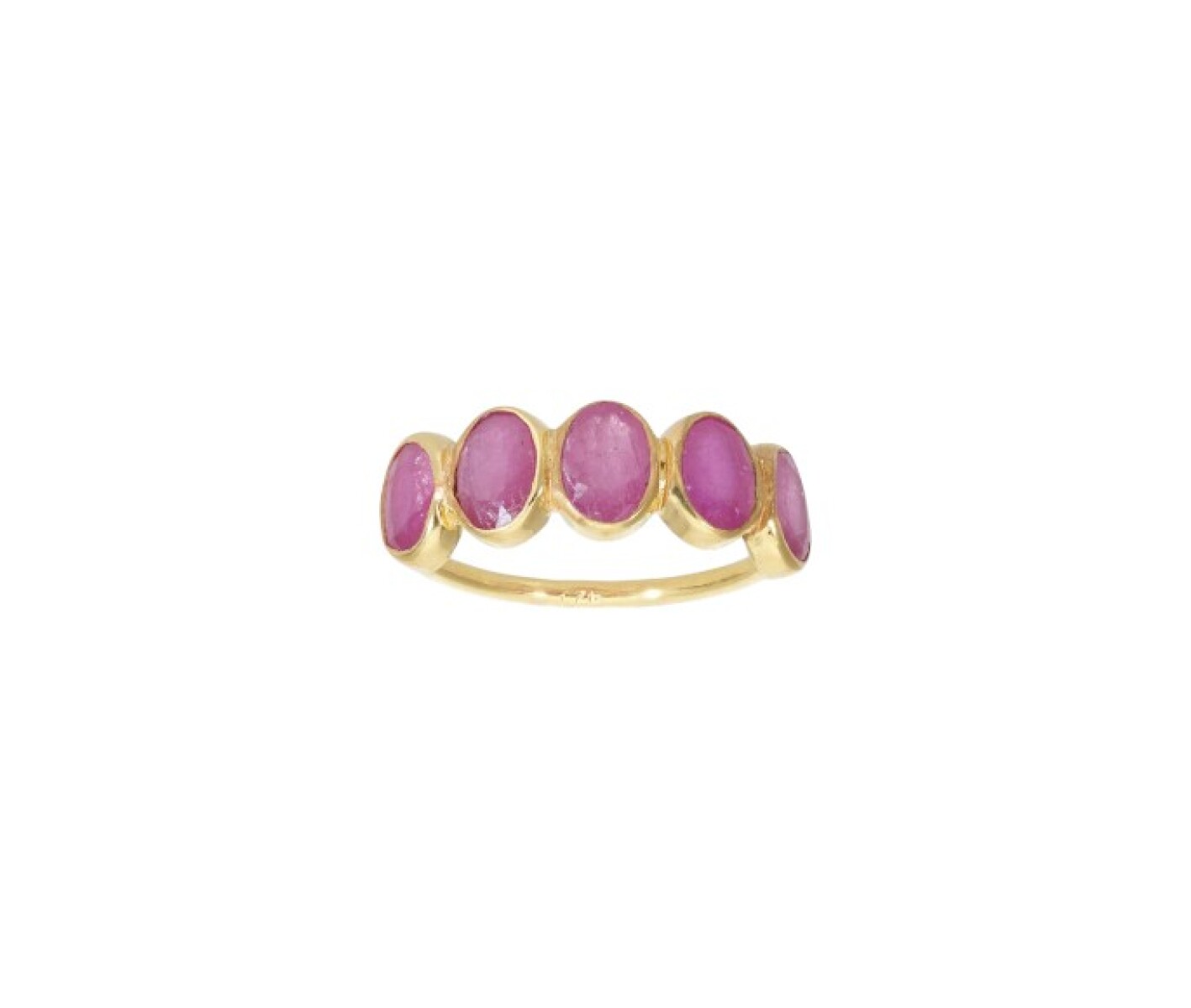 Anillo medio sin fin -Plata rodinada con micra oro 18k-Piedra Rubí- AN2018 - conpiedra 