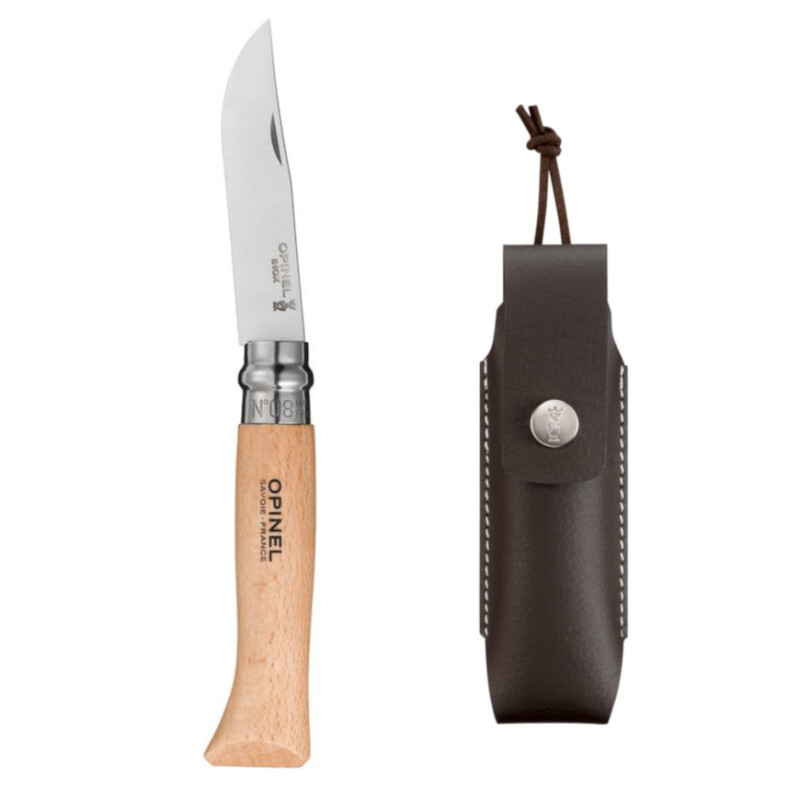Navaja Opinel N°8 Acero Inoxidable Con Funda Para Cinto Navaja Opinel N°8 Acero Inoxidable Con Funda Para Cinto