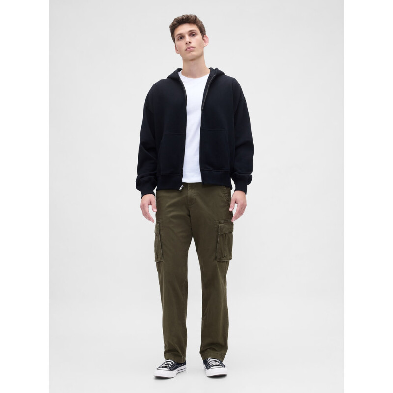 V-STRAIGHT CARGO PANT BLACK MOSS