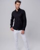 Camisa Negra Slim Manga Larga U