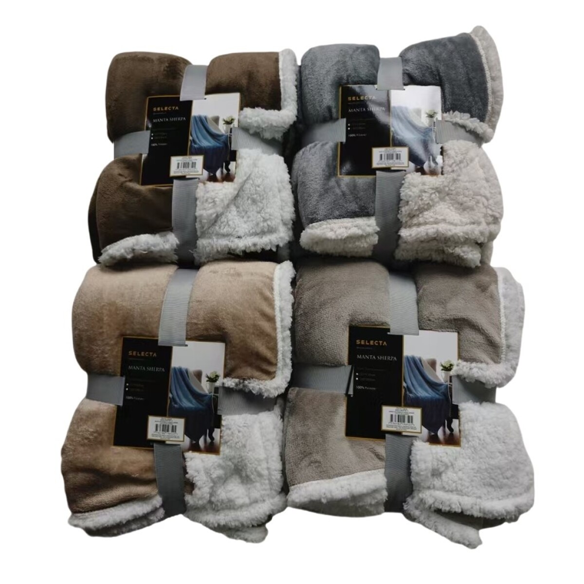 MANTA REVERSIBLE FLANNEL/SHERPA 150X200CM SURTIDO 