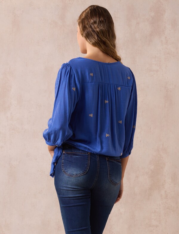 Blusa Bordada Nudo ROYAL/MULTI