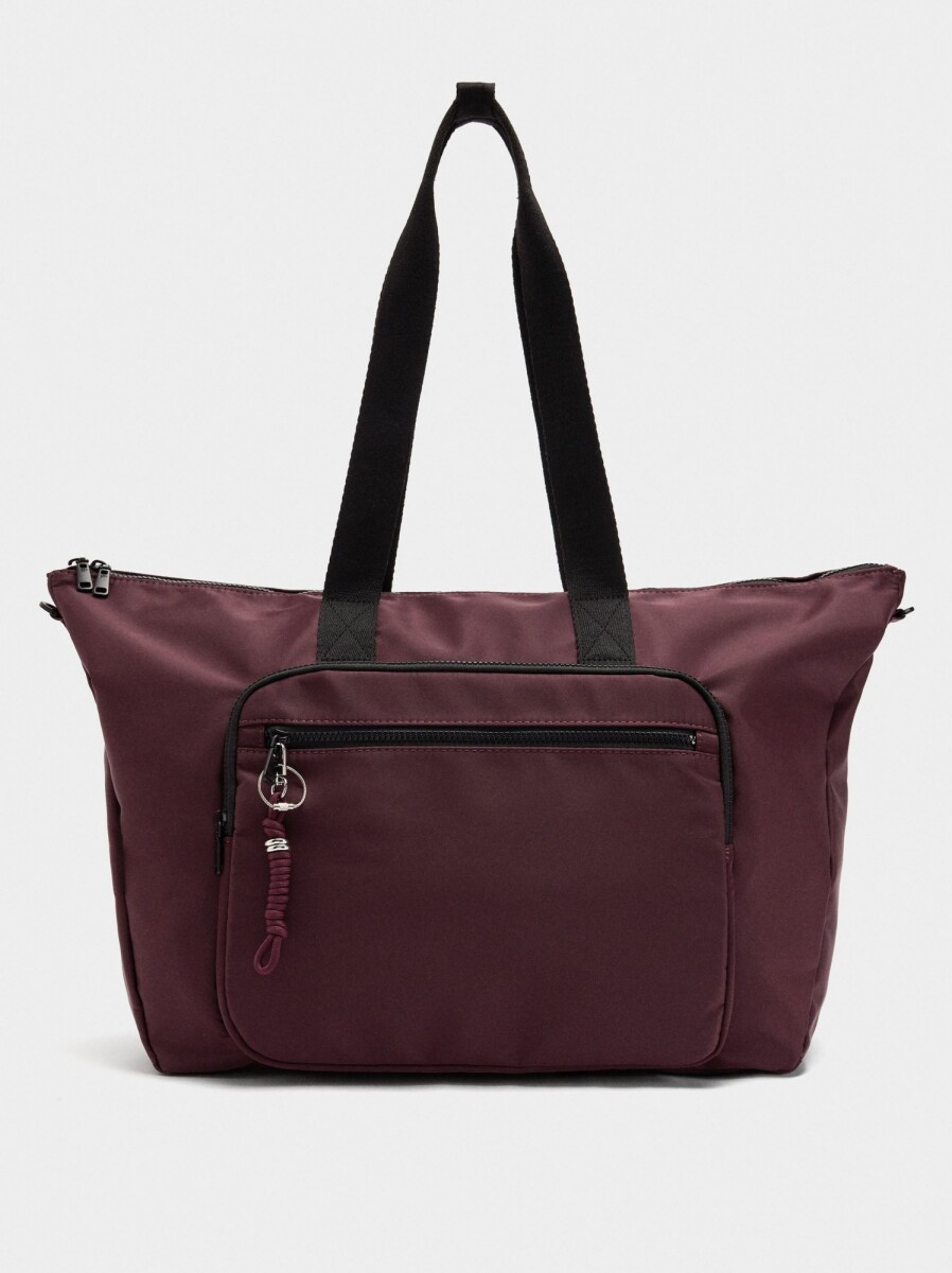 Bolso De Fin De Semana De Nylon - burdeos 