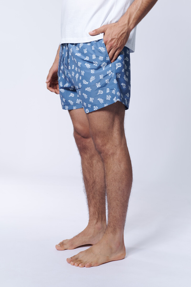 Short de baño Estampa Corales Turquesa