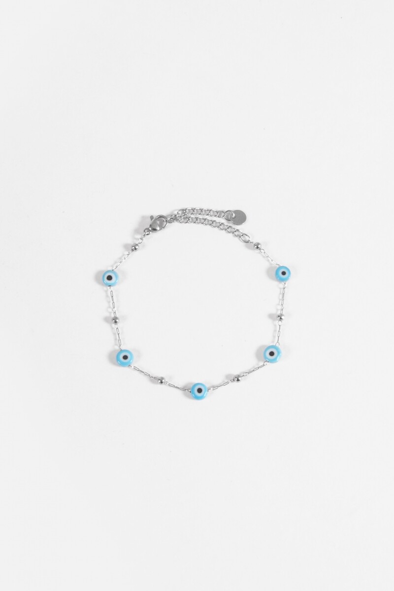 Pulsera ojo de la suerte acero - plateado 