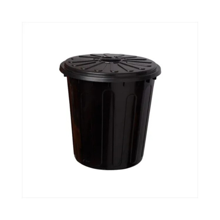 PAPELERA TACHO BASURA 34 LITROS NEGRO NEGRO