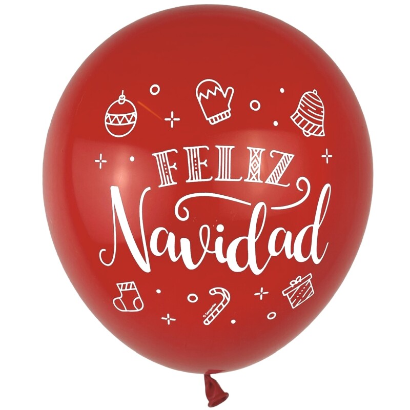 Globo Feliz Navidad Latex inflado con aire Globo Feliz Navidad Latex inflado con aire