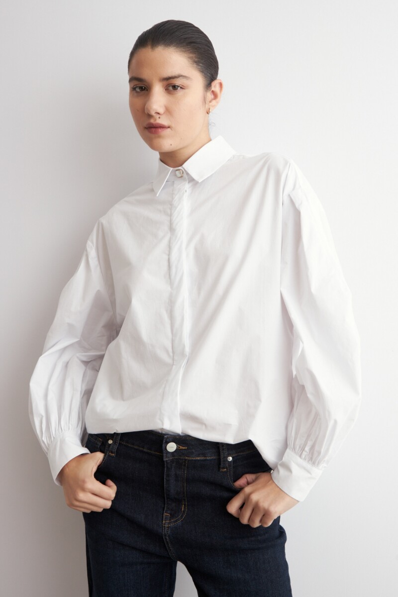 Camisa oversized mangas abullonadas blanco