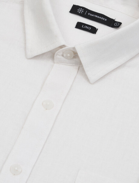 Camisa m/c lino blanco