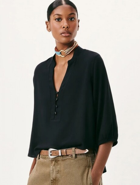 BLUSA MANGA 7/8 NEGRO