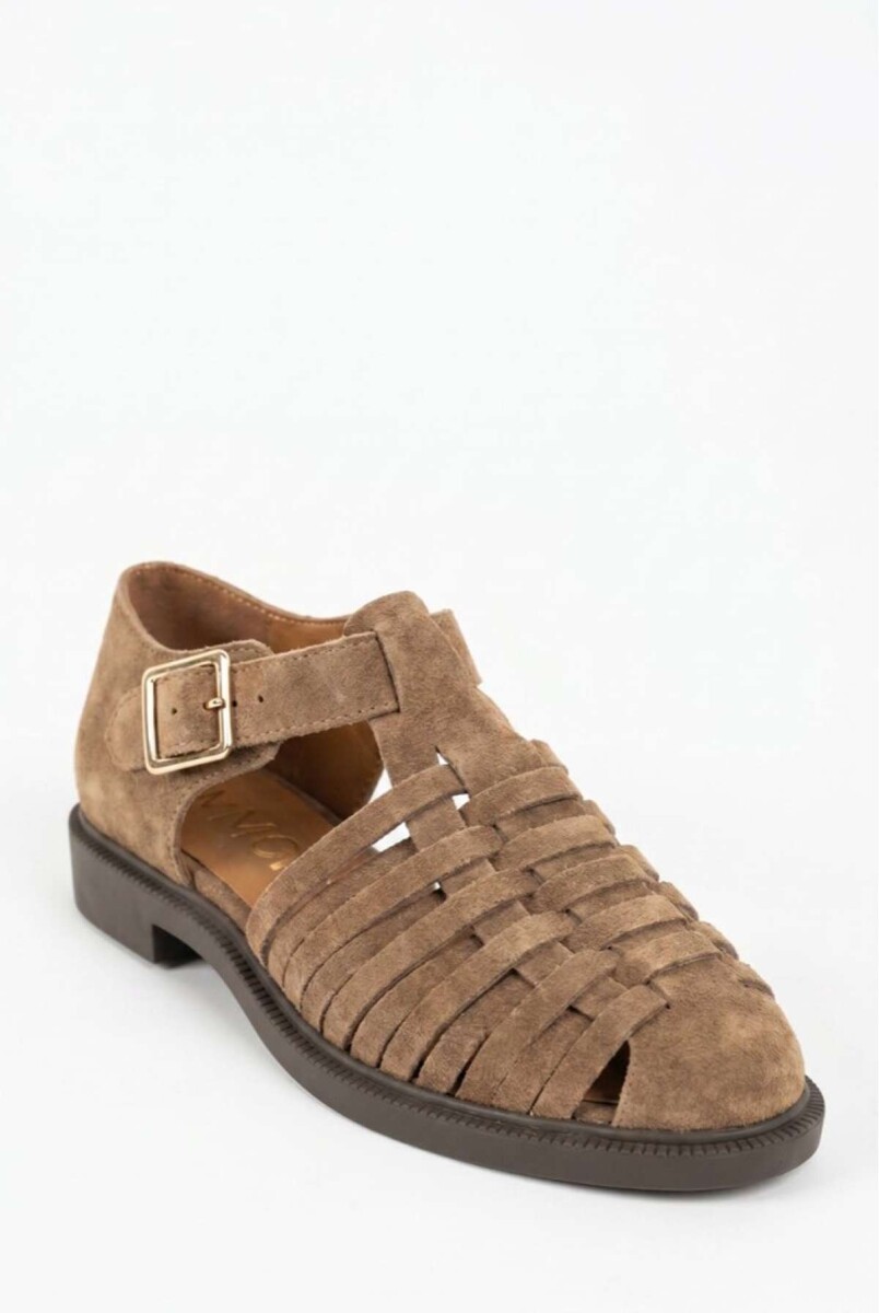 Sandalias Cangrejeras De Gamuza - Vison 