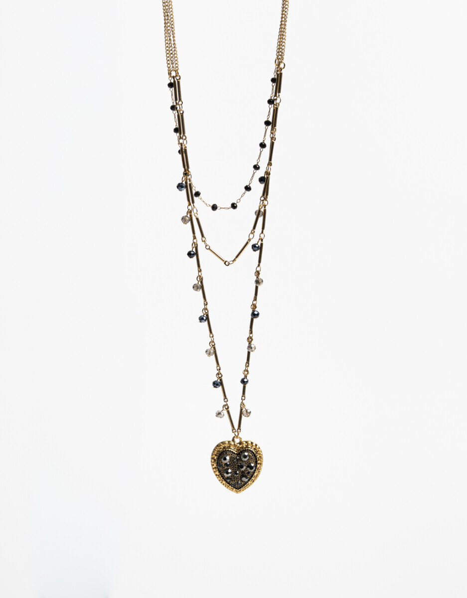 Collar Largo Corazón Antique Gold 