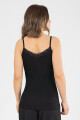 Musculosa con puntilla Negro