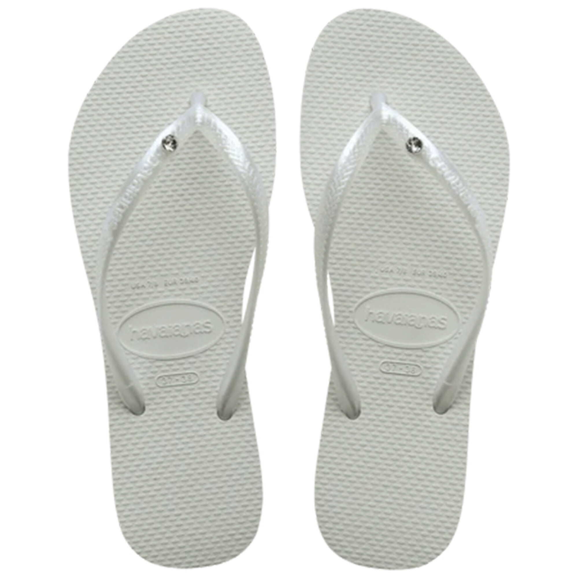 Ojotas Havaianas Slim Crystal Swarovski II Blanco — Havaianas