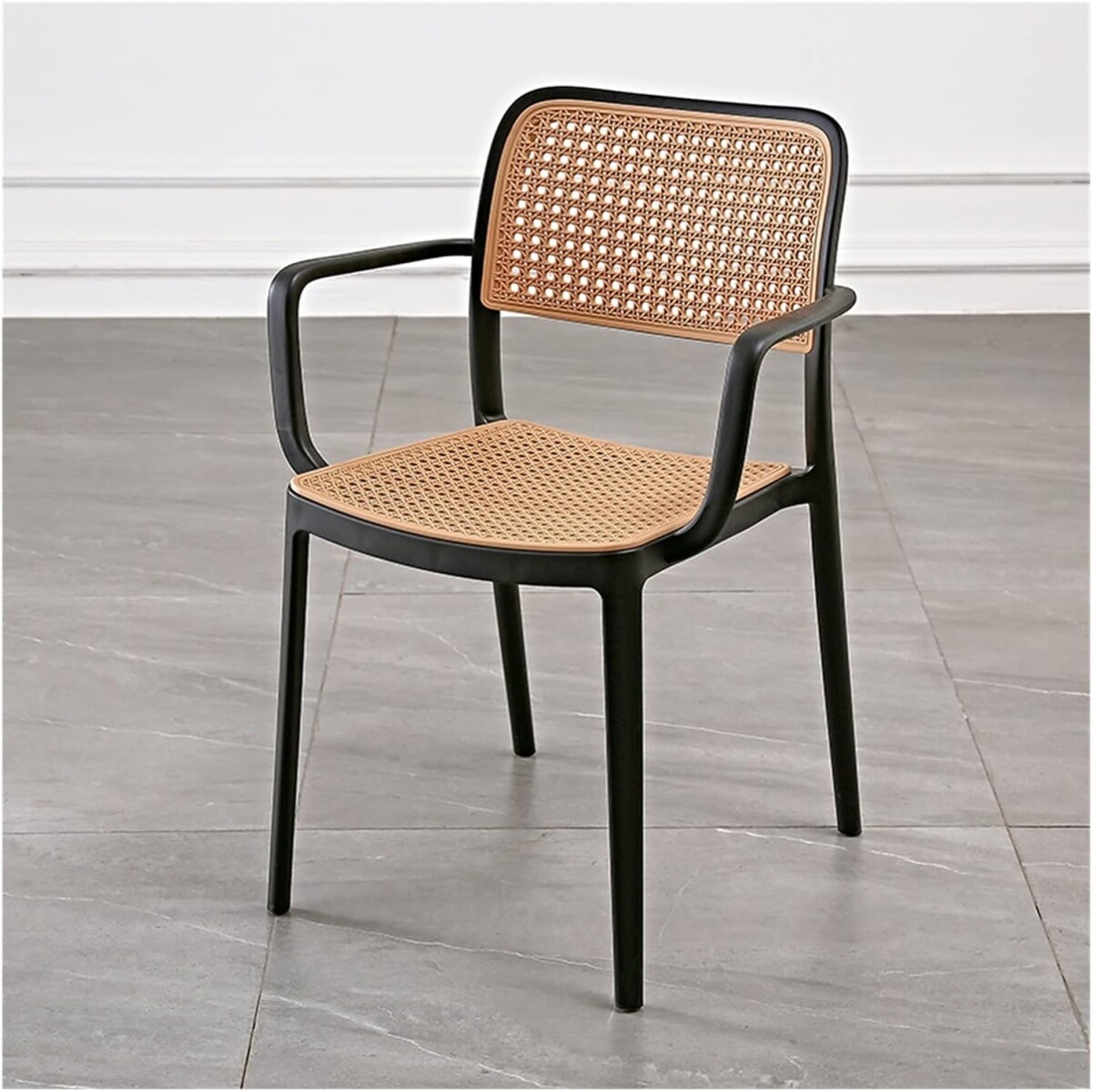 Silla de exterior con posabrazos Frank - Negro 