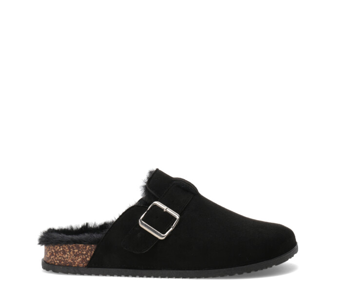 Zuecos de Mujer Miss Carol Lucero Con Interior Peludo Negro
