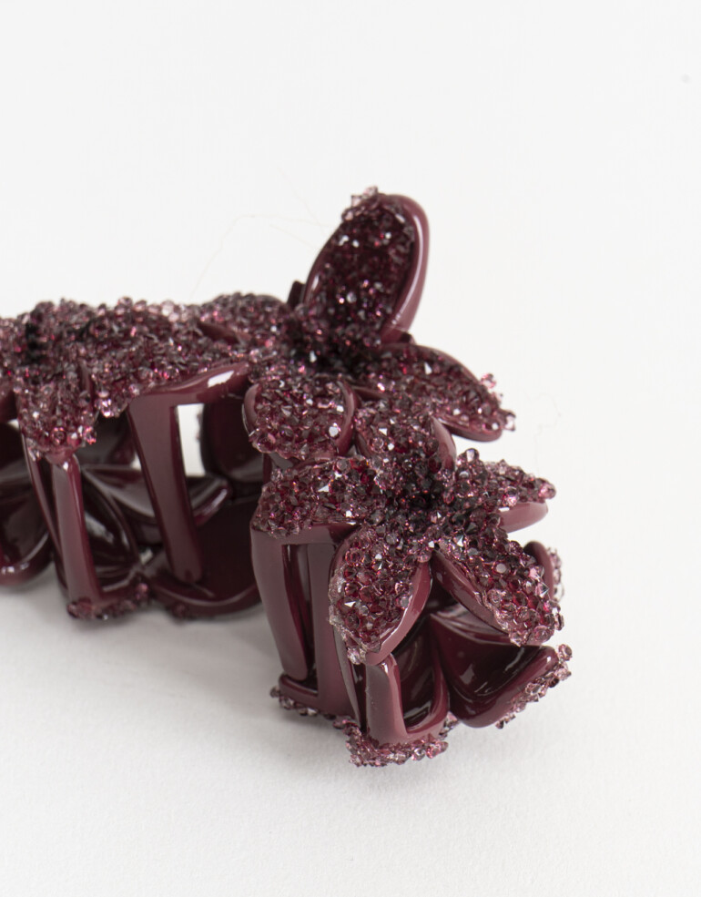 Broche Flores Broche Acrílico Flores - Rojo Burdeaux